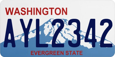 WA license plate AYL2342