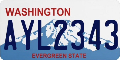 WA license plate AYL2343