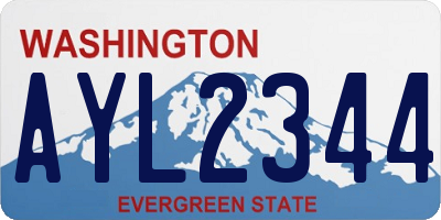 WA license plate AYL2344