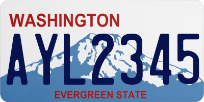 WA license plate AYL2345