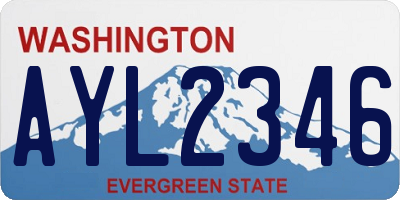 WA license plate AYL2346