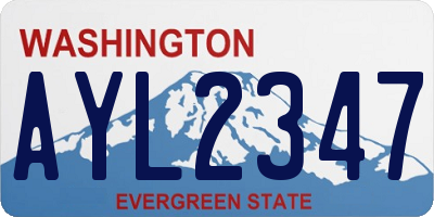 WA license plate AYL2347
