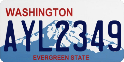 WA license plate AYL2349
