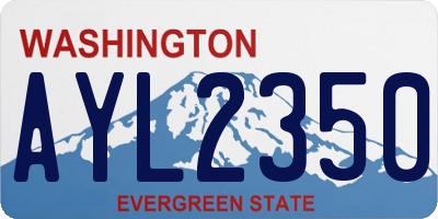 WA license plate AYL2350