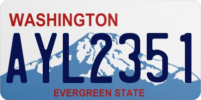 WA license plate AYL2351