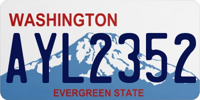 WA license plate AYL2352