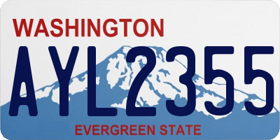 WA license plate AYL2355