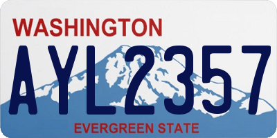 WA license plate AYL2357