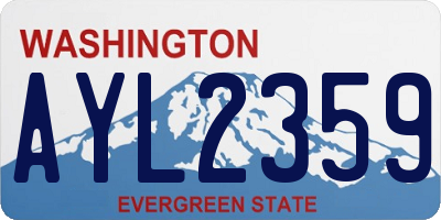 WA license plate AYL2359