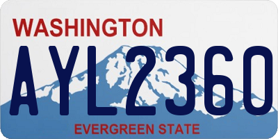 WA license plate AYL2360