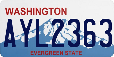 WA license plate AYL2363