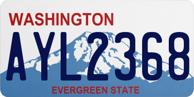 WA license plate AYL2368