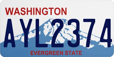WA license plate AYL2374