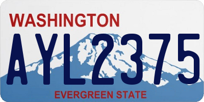 WA license plate AYL2375