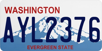 WA license plate AYL2376