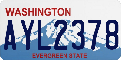 WA license plate AYL2378