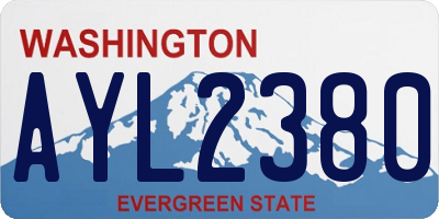 WA license plate AYL2380
