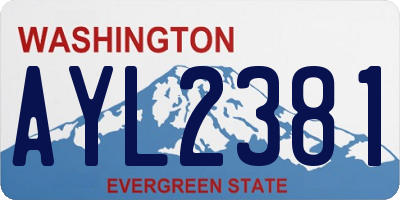 WA license plate AYL2381