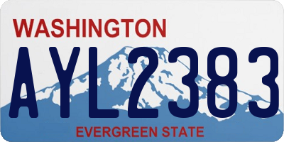 WA license plate AYL2383