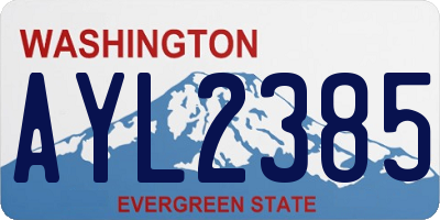 WA license plate AYL2385