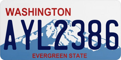 WA license plate AYL2386