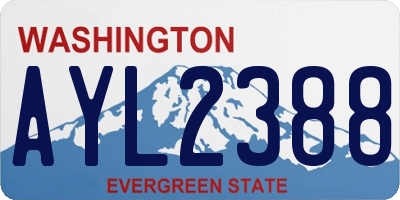 WA license plate AYL2388