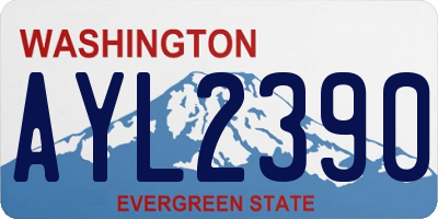 WA license plate AYL2390