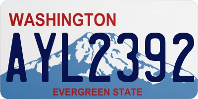 WA license plate AYL2392