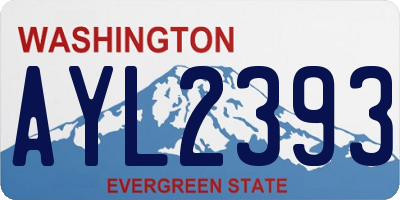 WA license plate AYL2393