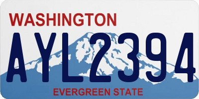 WA license plate AYL2394