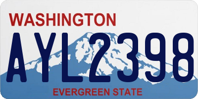WA license plate AYL2398