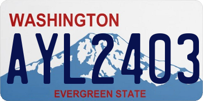 WA license plate AYL2403