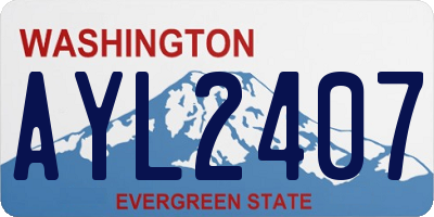 WA license plate AYL2407
