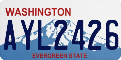 WA license plate AYL2426
