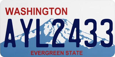 WA license plate AYL2433