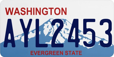 WA license plate AYL2453