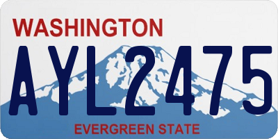WA license plate AYL2475