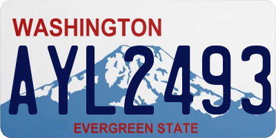 WA license plate AYL2493