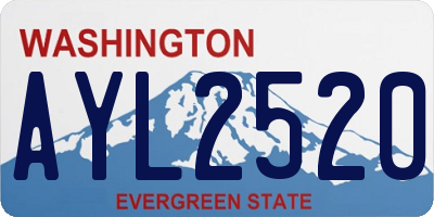 WA license plate AYL2520