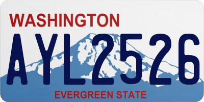 WA license plate AYL2526