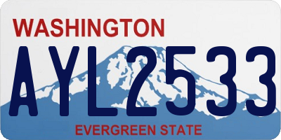 WA license plate AYL2533