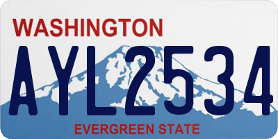 WA license plate AYL2534
