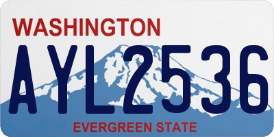 WA license plate AYL2536