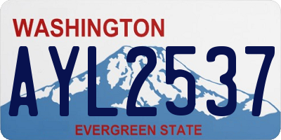 WA license plate AYL2537