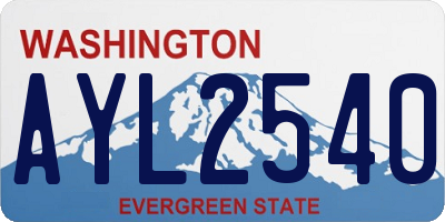 WA license plate AYL2540