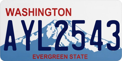 WA license plate AYL2543