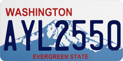 WA license plate AYL2550