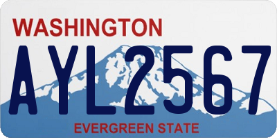 WA license plate AYL2567