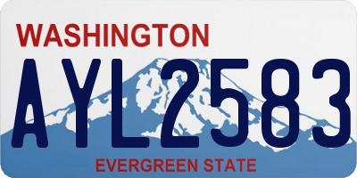 WA license plate AYL2583