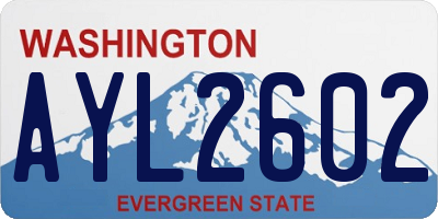 WA license plate AYL2602